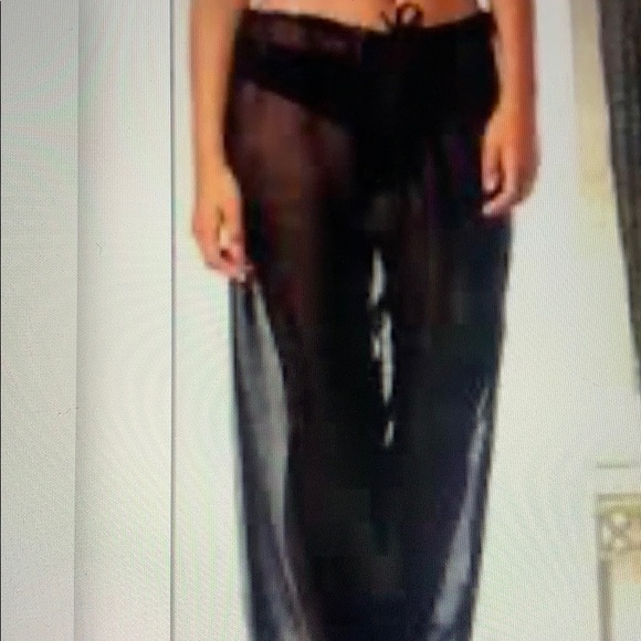 black sheer swim pants